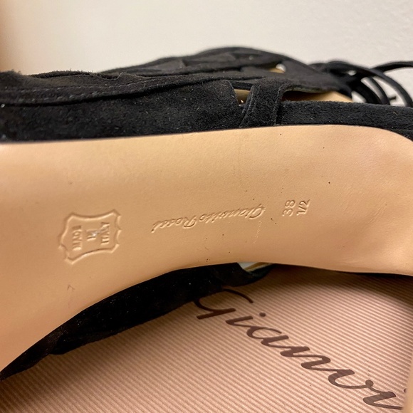 GIANVITO ROSSI BLACK SUEDE CUTOUT MAXINE SANDALS SIZE 38.5 - Picture 5 of 5